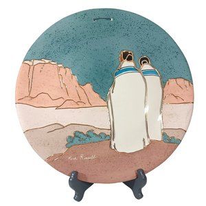 Vera Russell 14 Native American Navajo Southwest Pottery 24K Gold Wall Art Decor